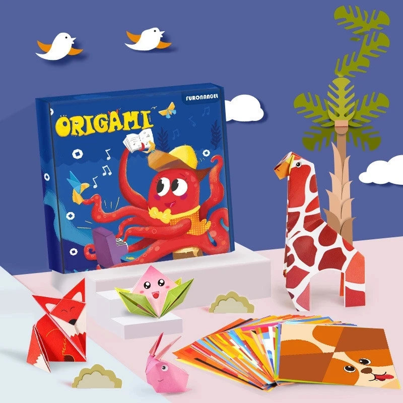 

152/108Pcs Children DIY Animal Origami Kingergarden 3D Cartoon Paper Kit Art Craft Educational Toys for Childr Handcraft Puzzle