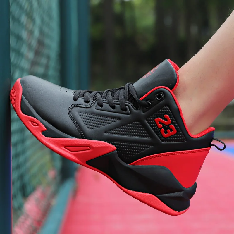Мужские и женские баскетбольные ботинки красные черные спортивные дизайнерские