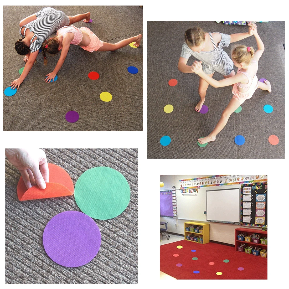 5 пар наклеек на ковер Обучающие реквизиты цветные нейлоновые наклейки липучку