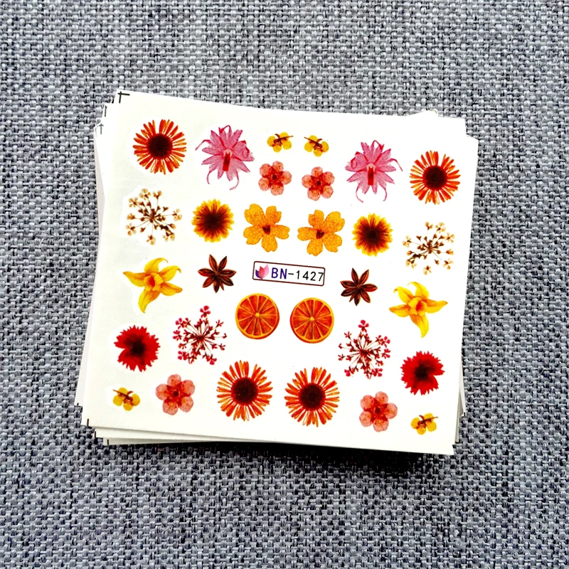 12 типов цветочных наклеек для ногтей наклейка дизайн в виде листьев водная