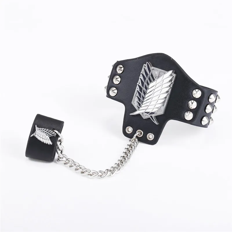 Аниме атака на титановый браслет для мужчин металлический корпус обзора логотип