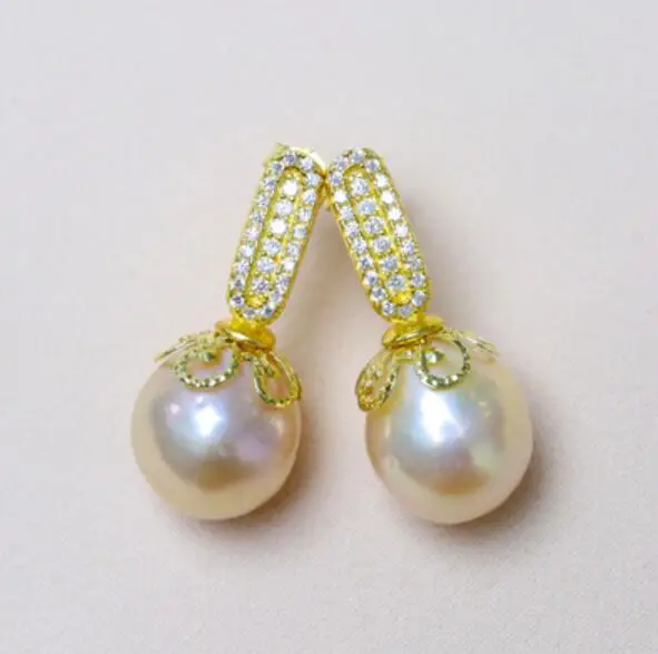 Edisons серебро серьги класса Люкс в стиле ретро стиль натуральный барочный жемчуг