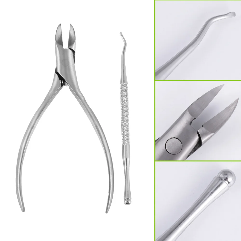 

1 Set 2pcs Stainless Steel Nail Clippers Toenails Cutter Clipper Fingernails Grooming Kit Portable Manicure Set (Black)