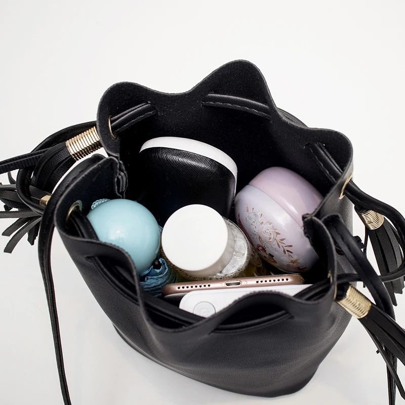 

Leather shoulder bag luxury ladies handbag female messenger bag messenger bag little girl small bag bucket bag