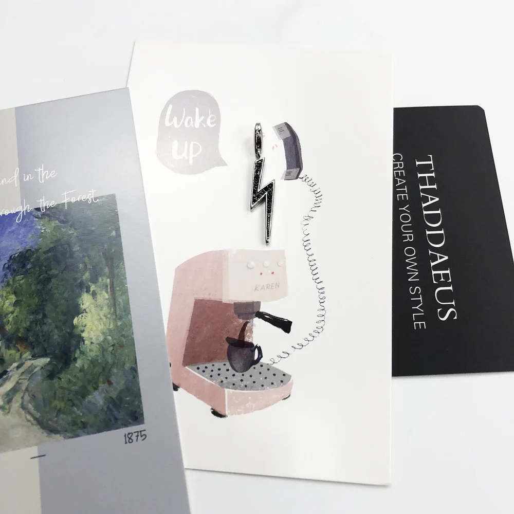 Черная подвеска с молнией 2019 новые модные ювелирные изделия Европейская