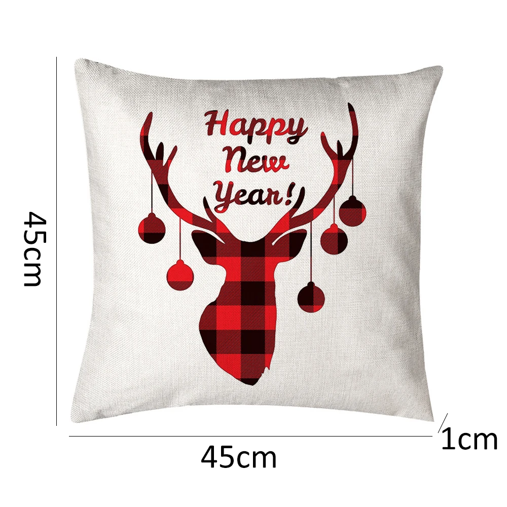 

Christmas Pillow Cover Living room Decorative Pillowcase Christmas Cushion Cover Couch Plaid Pillow Chair Cushion Cover 45*45cm