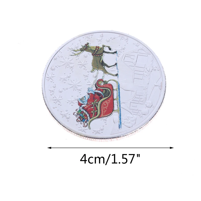 

1Pcs Kleur Kerst Kerstman Herdenkingsmunt Souvenir Collectible Art Hoge Kwaliteit En Nieuwe