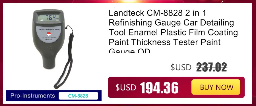 Landtek CM-8855FN портативный 2 в 1 Тип покрытия толщиномер краски метр OD