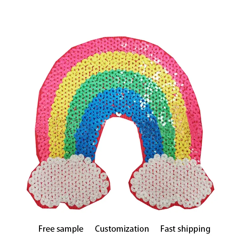 1 шт. большая Радужная вышивка с блестками искусственное украшение наклейка-патч
