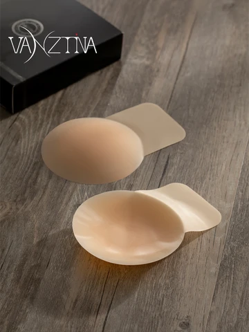 VANZTINA 1 Pair Silicone Lift Up Breast Nipple Cover Reusable Self Adhesive Women's Invisible Breast Petals Push up Sticky Bra