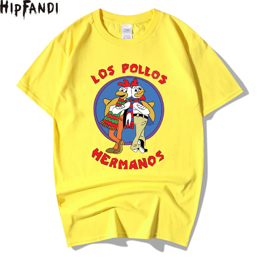 HIPFANDI, Мужская модная рубашка, LOS POLLOS футболка с надписью Hermanos Chicken Brothers, короткий рукав, хипстер,, топы