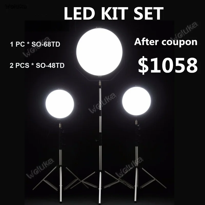 Falcon Eyes SO-48TD * 2pc + SO-68TD 1pc комплект непрерывсветодиодный светодиодной панели с