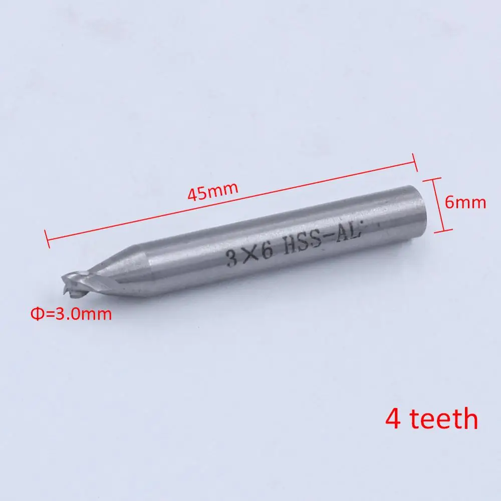 3.0MM 2/4 прекрасно подходит для зубов, hss 1,0-3,0 мм Концевая фреза гравировальный резец для подрезки кромок ЧПУ фрезы Концевая фреза для машины ключ Режущий Станок слесарь - Цвет: 3.0MM
