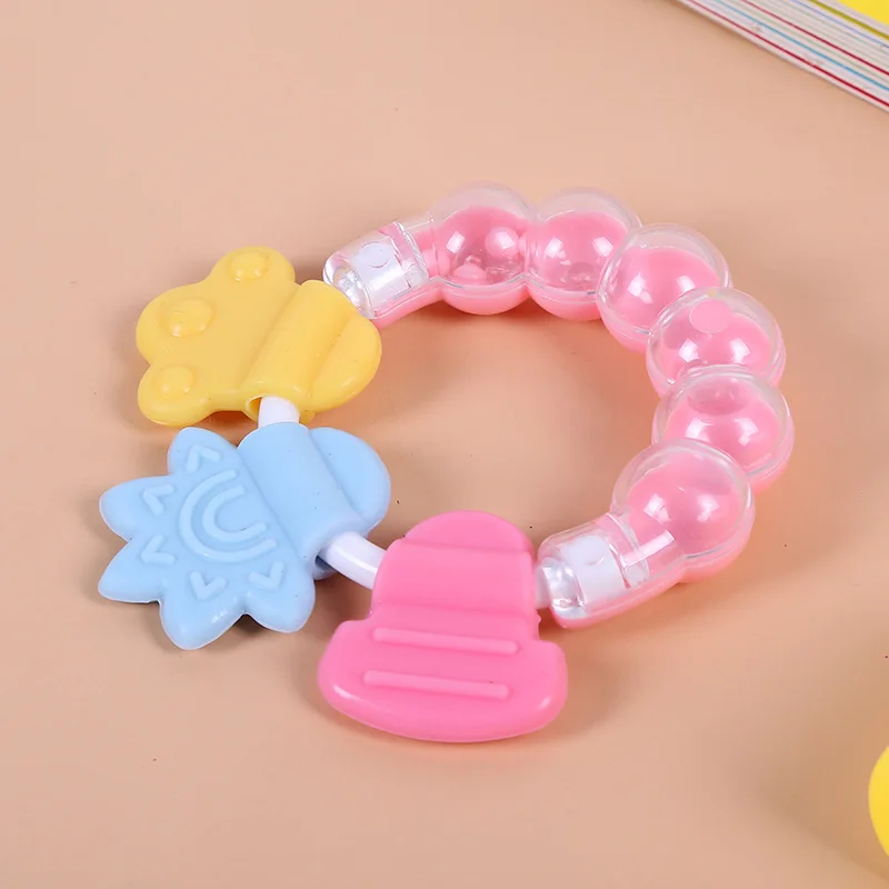 

Newborn Baby rattles Teether Toy Teeth Biting For Babies Baby Rattle toddler Bed Bell Silicone Handbell Jingle Cartoon Teether