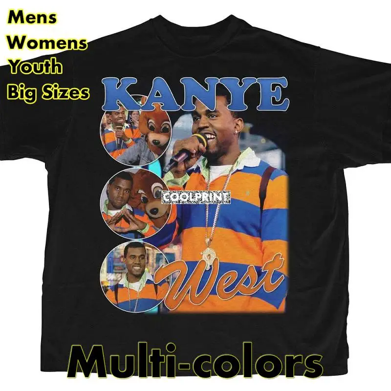 

Kanye West футболка с голенищем, футболка унисекс в винтажном стиле, черные футболки большого размера, мужские новые футболки с принтом