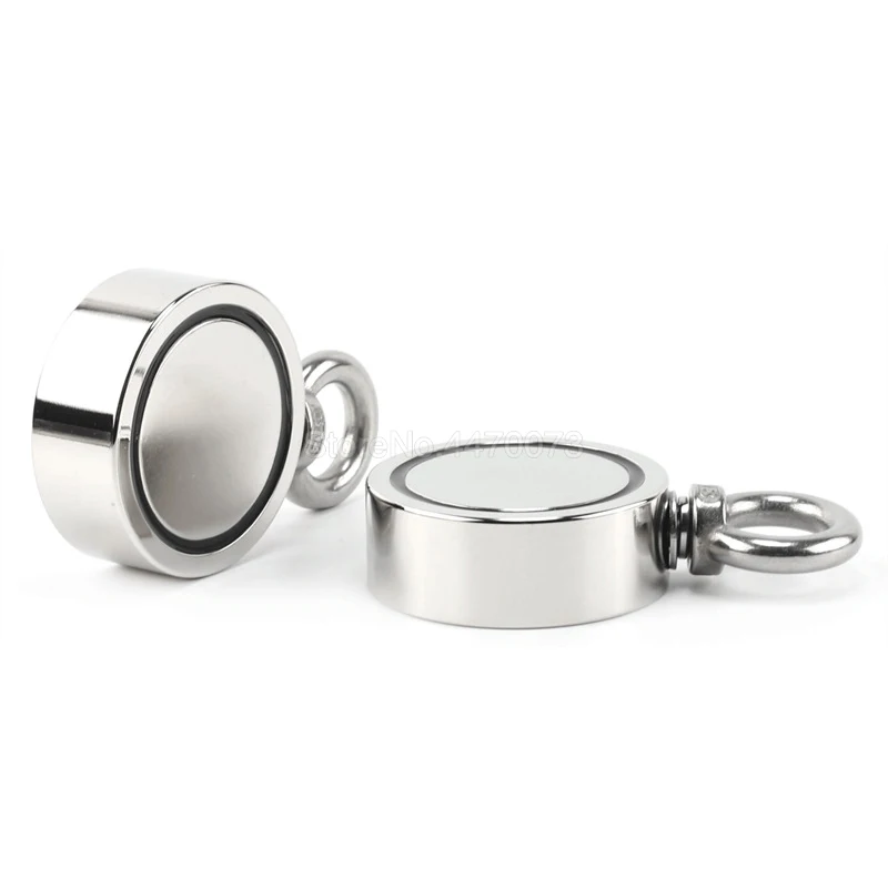 

D48-D75 Strong Neodymium Magnet Double Side Search Hook Super Power Salvage Fishing Magnetic Cup Holder Combined Pulling Force