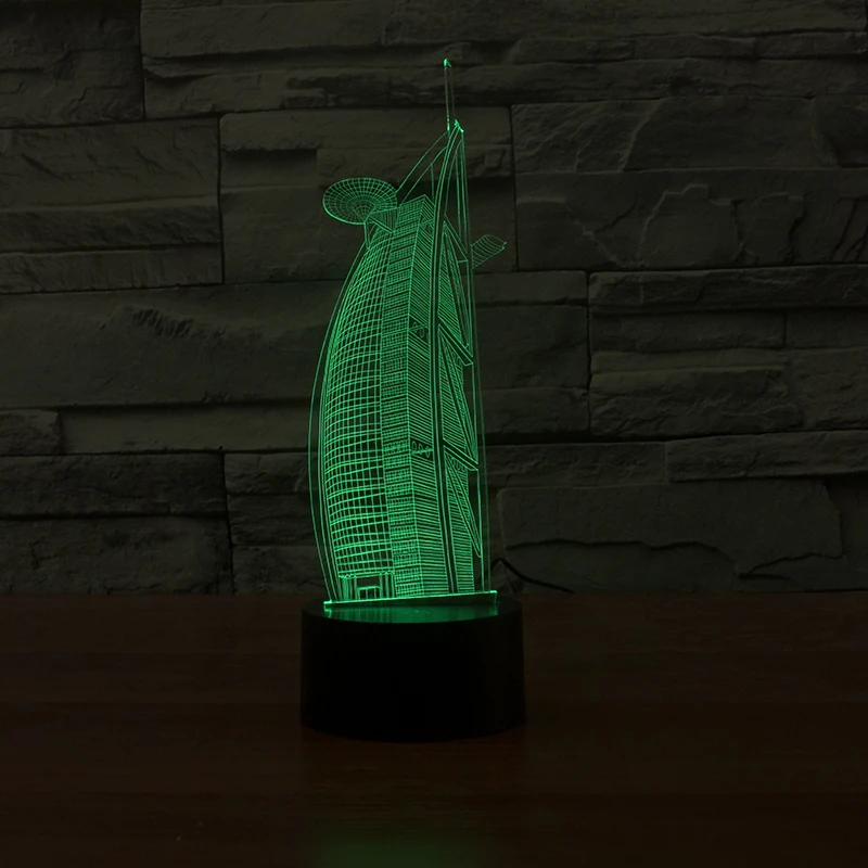 Новый Lugger модель отеля 3d лампа 7 цветов светодиодный ночник для детей сенсорный Usb