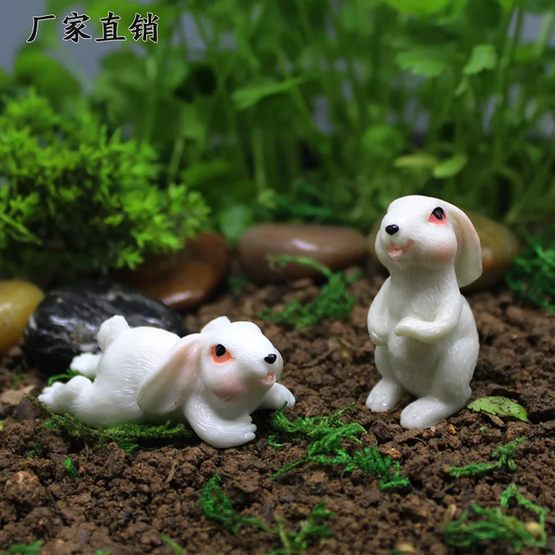 

Succulent Micro Landscape Small Decoration Cute Little Rabbit Creative Crafts Cake Decor Cartoon Figure Gardening Landscape