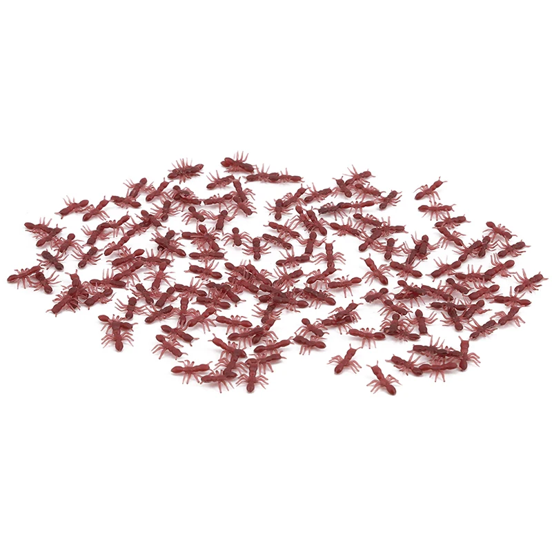 

100/150Pcs Novelty Simulation Ants Halloween Fake Plastic Realistic Ants High Quality Solid Color Ant Pranks Joking Toys