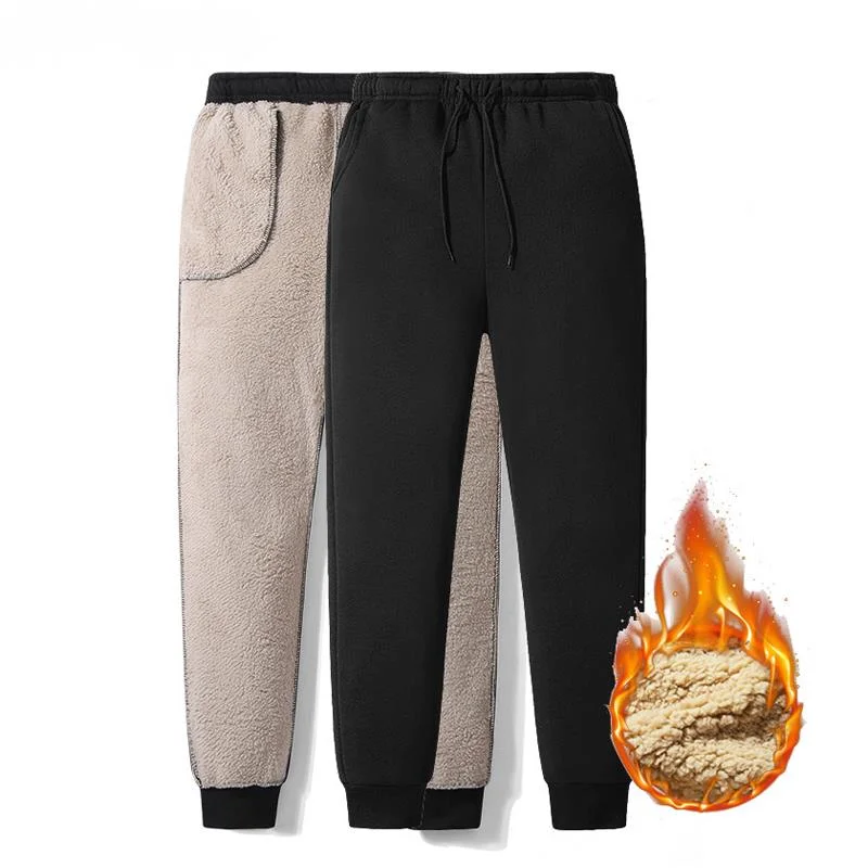 

Thicken Sweatpants Winter Men's Plus Velvet Padded Trousers Slim Large Size Warm Pants Solid Trend Sports Jogges M-5XL,ZA306