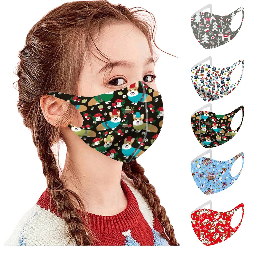 5 шт. детская Рождественская маска для рта защиты на открытом воздухе лица