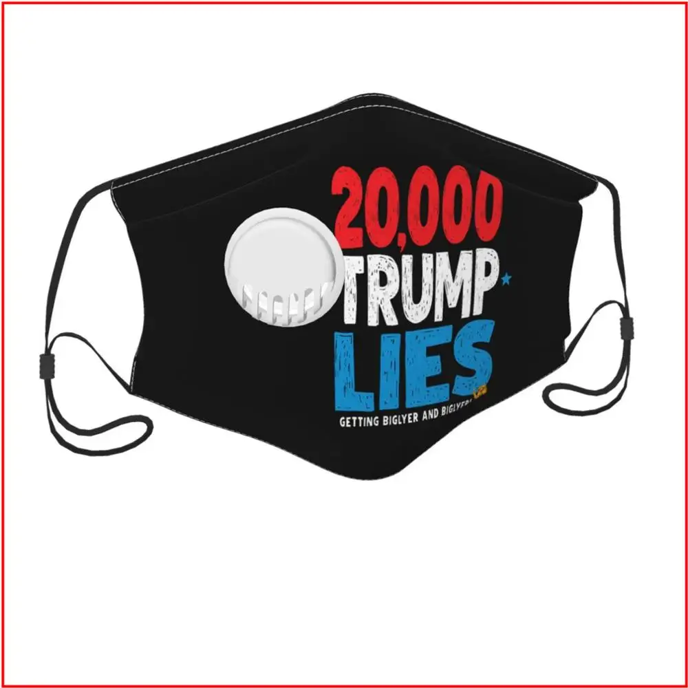 

Trump 20K Lies Kids Men Women face mask Facemasks for Virus Protection Mask with Filters Reusable Shield Protection