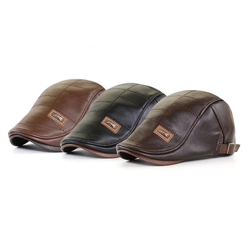 Мужская кожаная кепка-газетчик высшего уровня Gorras Planas Duckbill шляпа на зиму осень