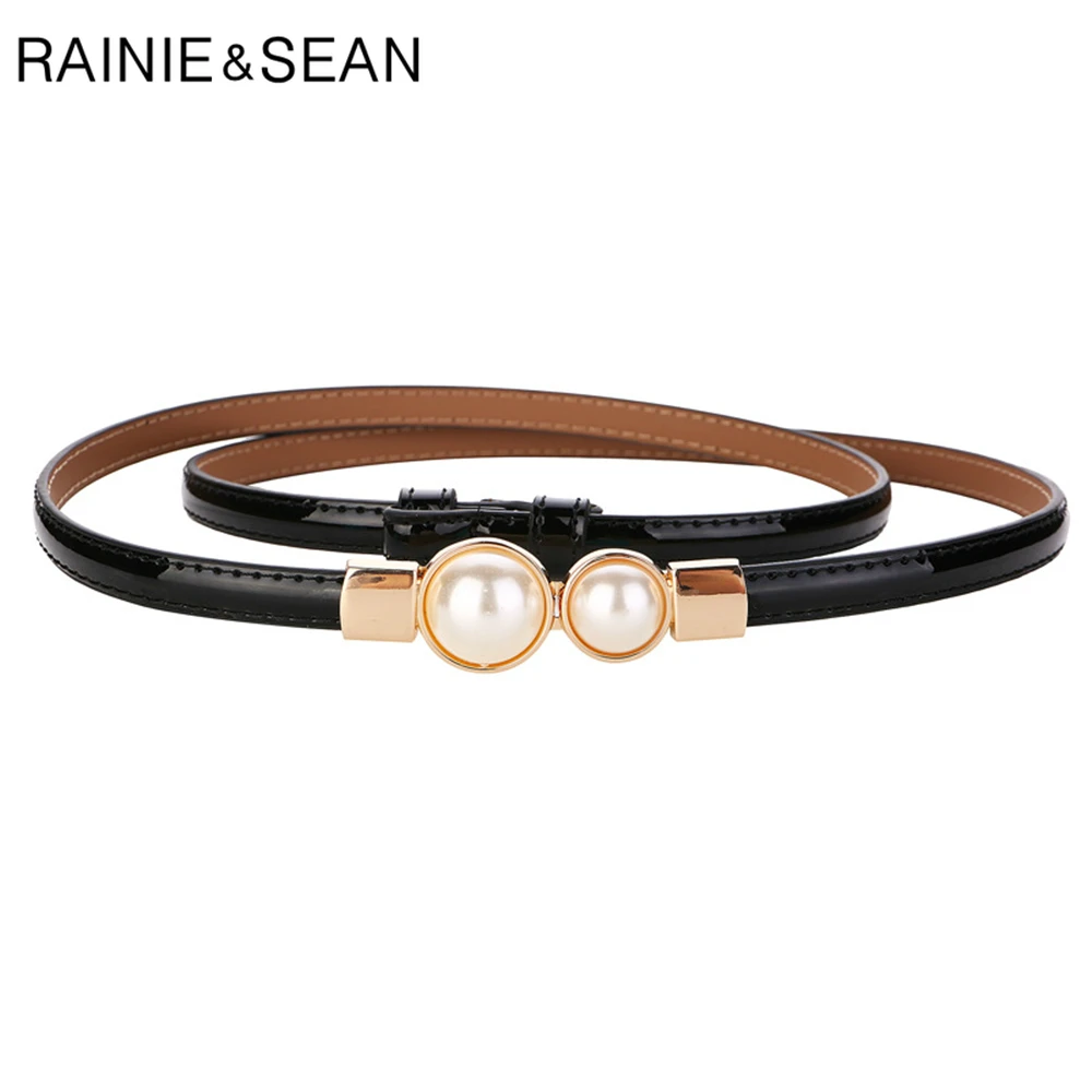 

Ремень женский из натуральной кожи, с жемчужной пряжкой