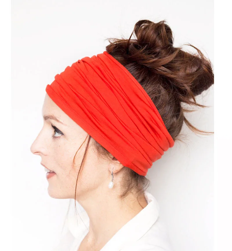 Новинка 2020 высокая эластичная широкая повязка для волос унисекс на шею головной