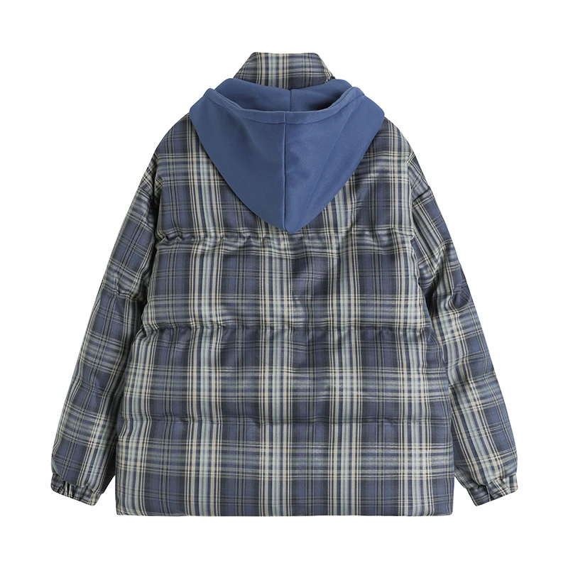 Loose Hooded Plaid Cotton-padded Jacket Women Warm Thick Winter Long-sleeved Cotton Coat Jacket Female Port Style Bread Jacket