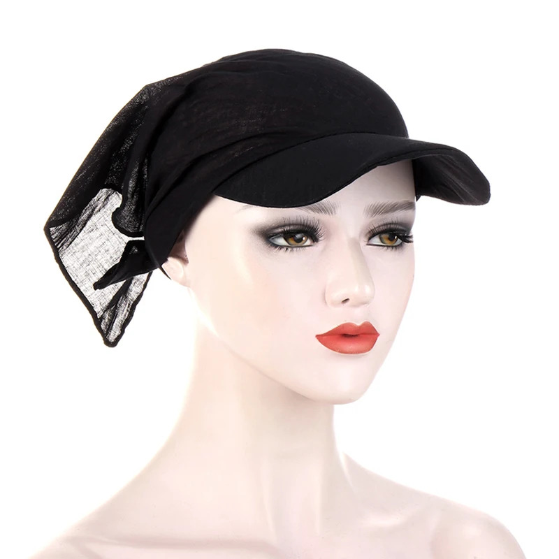 Женская шляпа с полями Durag солнцезащитный козырек завязываемым тюрбаном шапки