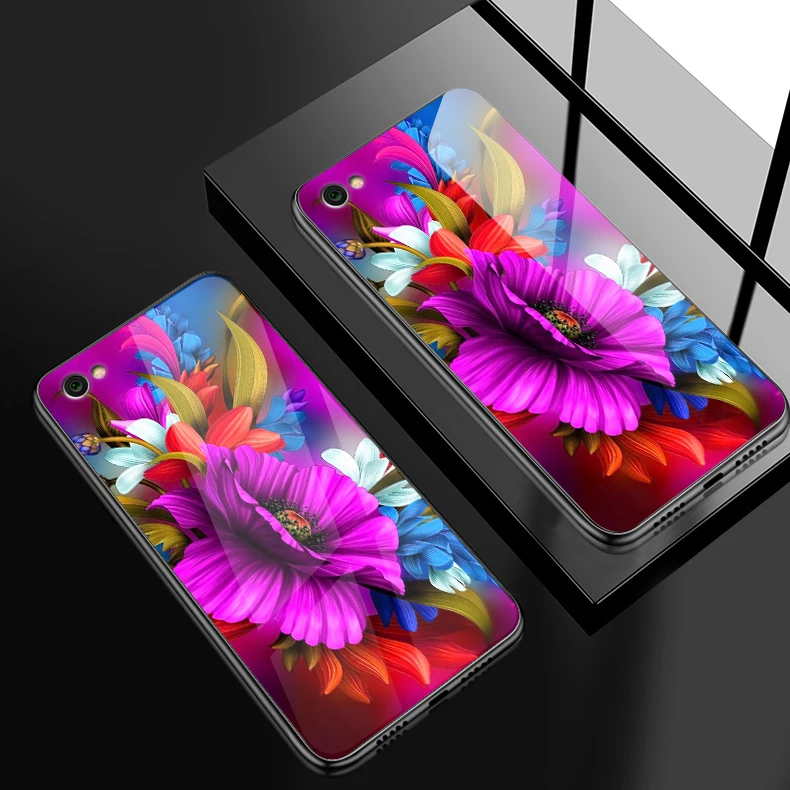 W214 Для Xiaomi 5X6X8 9 SE A1 A2 облегченное закаленное стекло чехол для Redmi Note 4x 5A 6 7 рro рrime изображения бабочки и цветка чехол для телефона - Цвет: W214