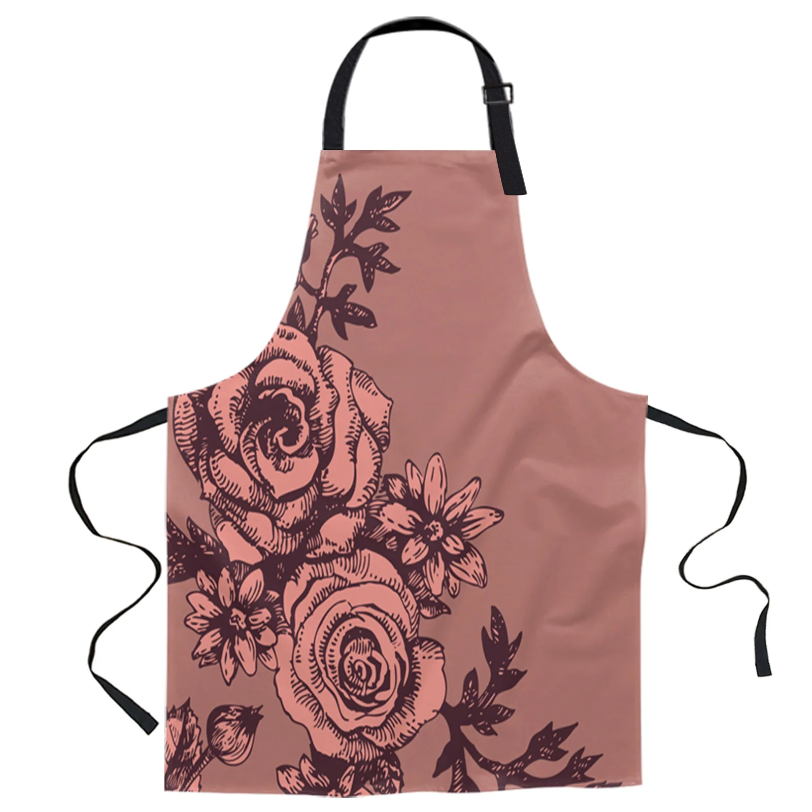 

Фартуки с винтажными цветами и розами для женщин и мужчин, фартук для готовки и выпечки, Кухонное вспомогательное оборудование, аксессуары