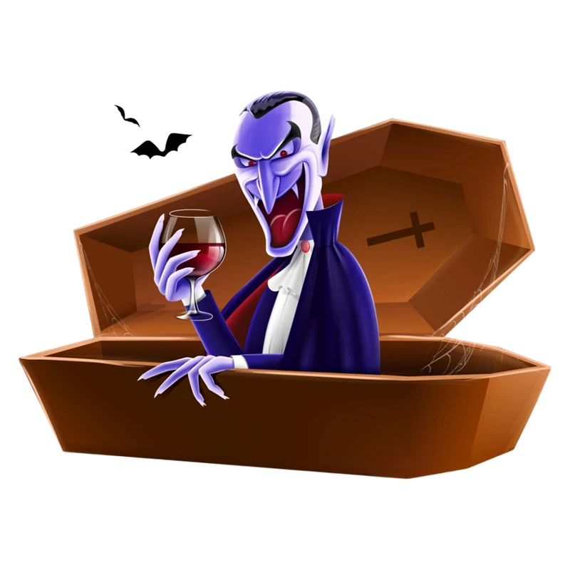 

The Funny Halloween Car Sticker Decals Cartoon Vampire Halloween DIY Poster Self Adhesive Sticker