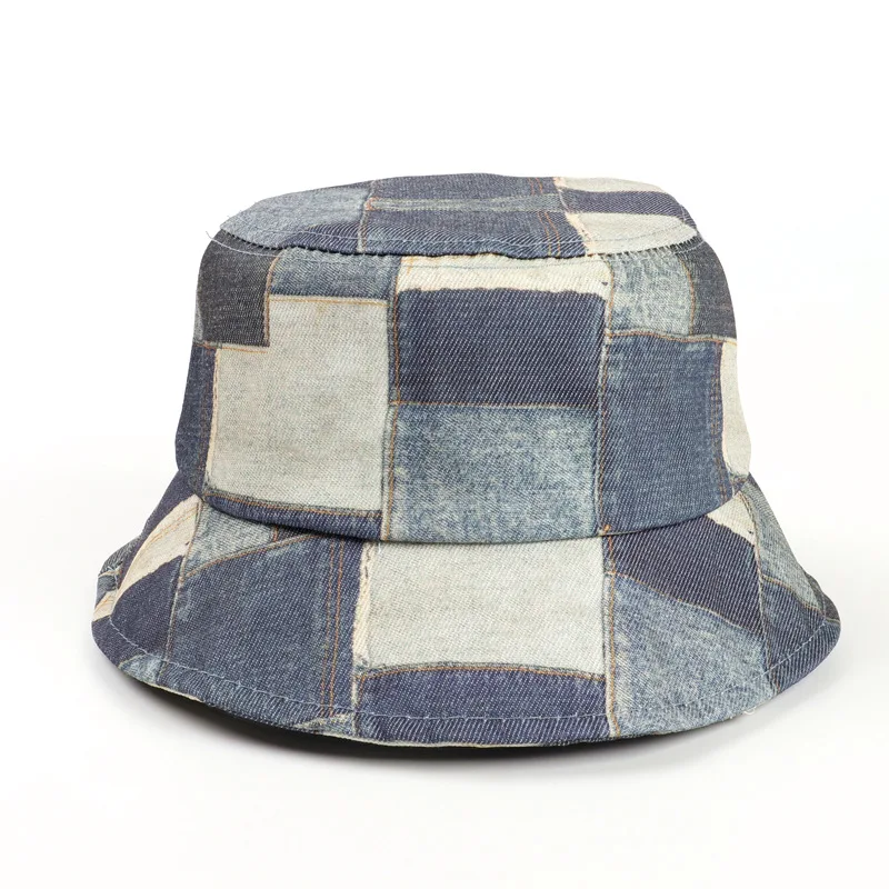 

Ldslyjr Cotton Plaid Print Bucket Hat Fisherman Hat Outdoor Travel Hat Sun Cap Hats for Men and Women 332