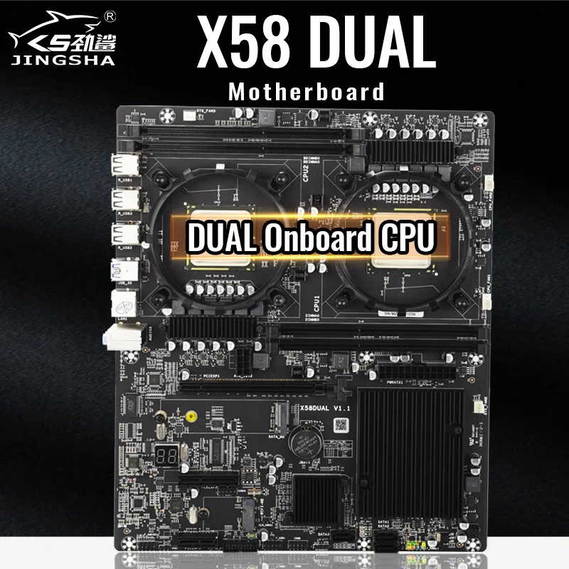 Комплект материнской платы JINGSHA X58Dual CPU LGA1366 разъем с буксировкой встроенный