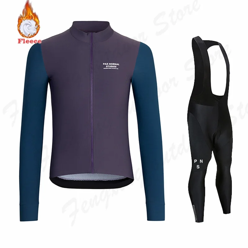 

Winter Bicycle Set Bike Cycling Team 2021 PNS Thermal Fleece Long Sleeve Sportswear Autumn Racing Pro Jersey Suit for Men