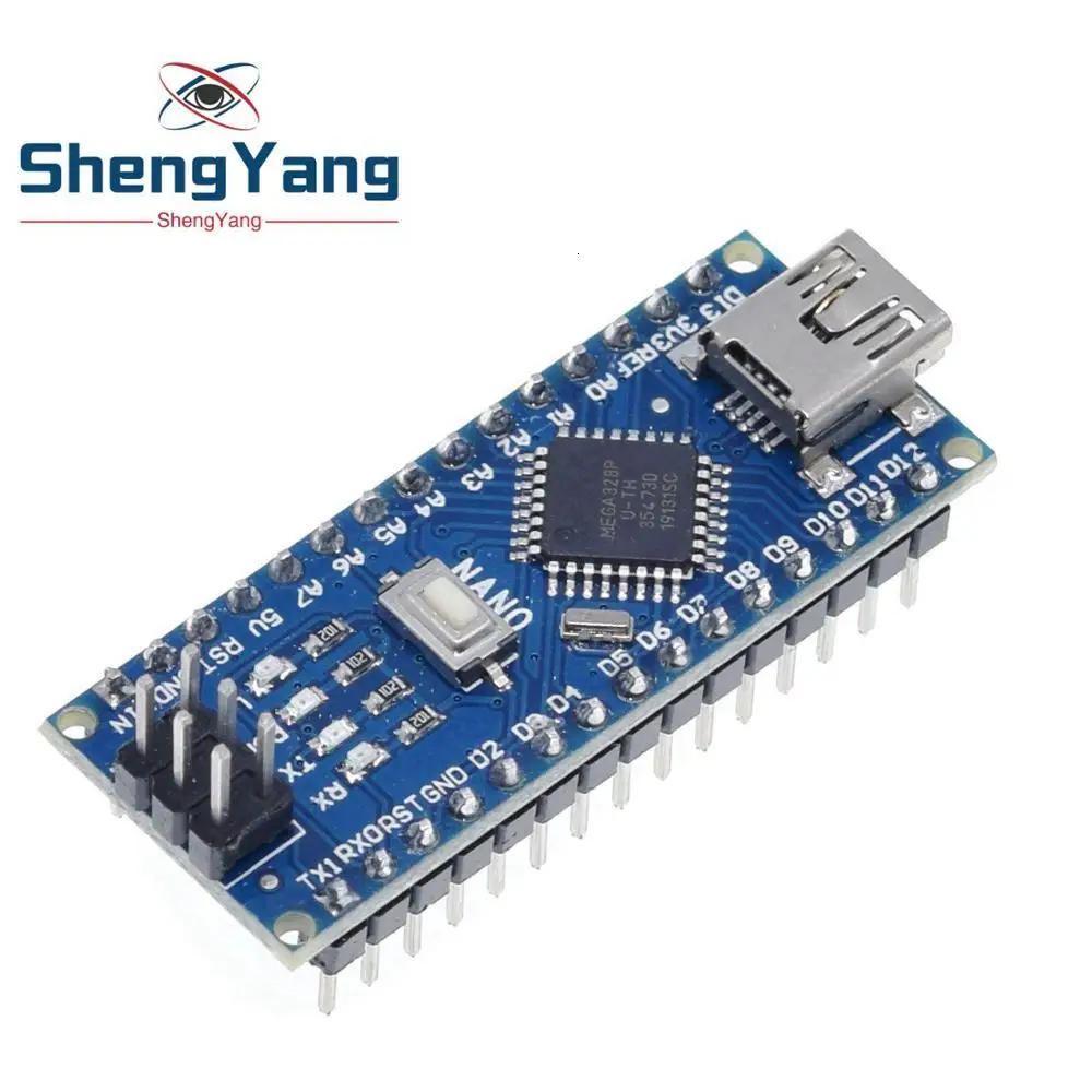 328P-AU Welding 1 шт. акция для arduino Nano 3,0 Atmega328 контроллер совместимый модуль платы PCB макетная плата без USB V3.0 - Цвет: 328P-AU Welding