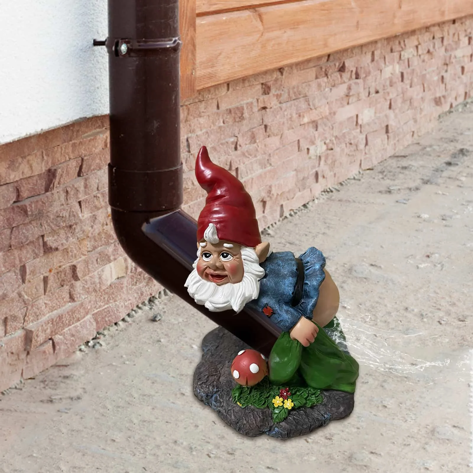 

Simulation Funny Gnome Miniature Dwarf Figurine Statue Gardening Drain Pipe Decoration Wacky Gift
