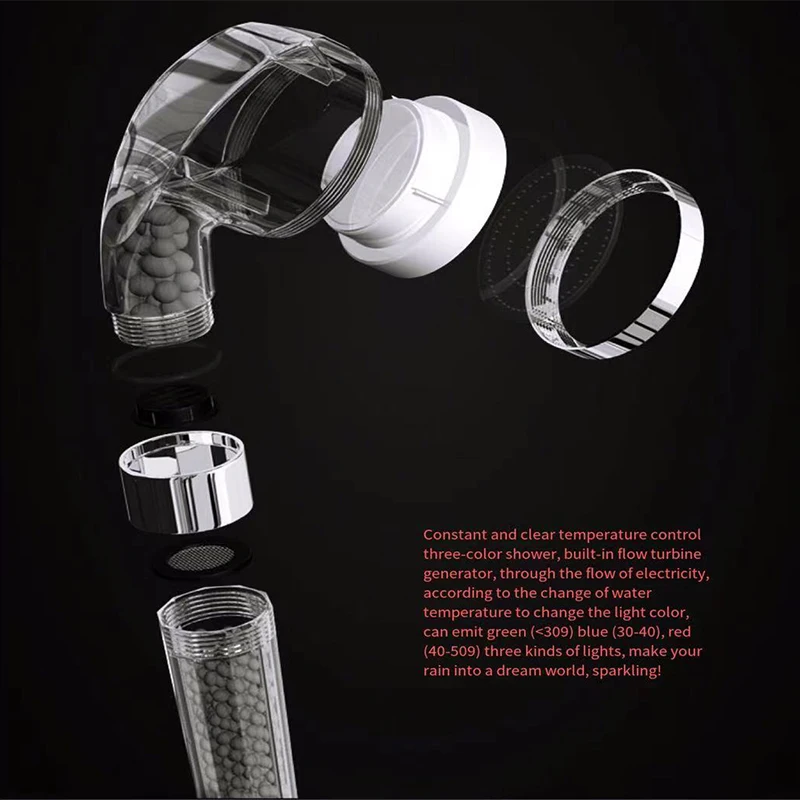 

Handheld LED Shower SPA Handheld Technology Ion Filter Shower With Romantic Automatic LED Light Bathroom Accessories