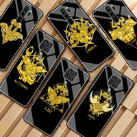 Glass Case For Xiaomi Redmi Note Pro Poco NFC 10T Lite Soft Edge Phone Cover Anime Saint Seiya Logo
