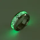 Светящиеся Кольца с рисунком дракона для женщин и мужчин, модное минималистичное мужское кольцо из нержавеющей стали, светящееся кольцо для пар, подарок