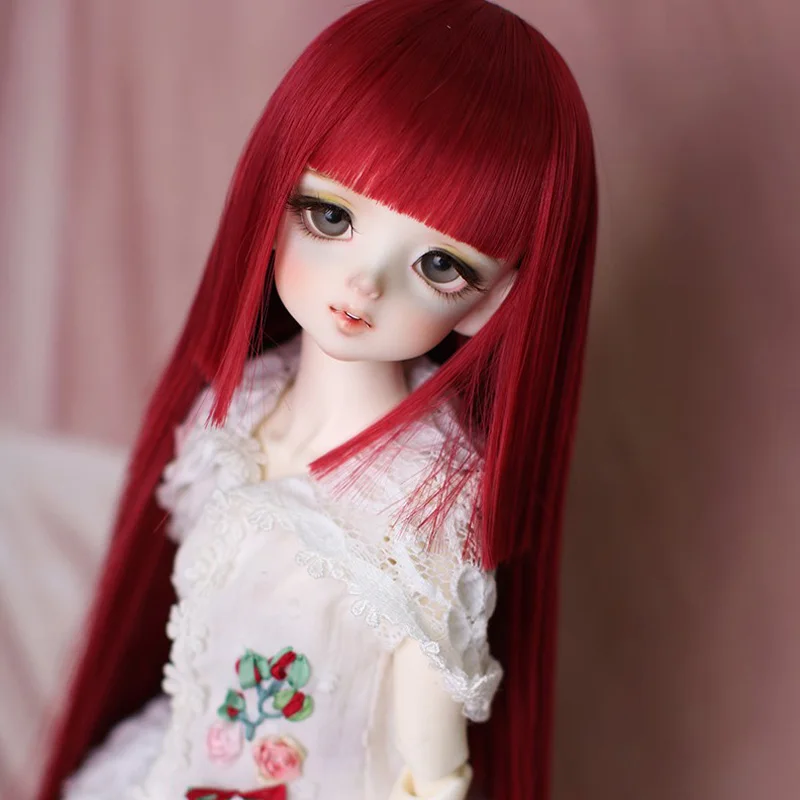 New Style 1/3 1/4 1/6 1/8 Wine Red Straight Hair High Temperature Wire BJD Wig | Игрушки и хобби