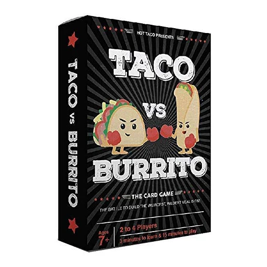 

Taco vs Burrito Широко популярная удивительно стратегическая карточная игра, создаваемая 7-летней настольной игрушкой, семейная сборная вечевече...