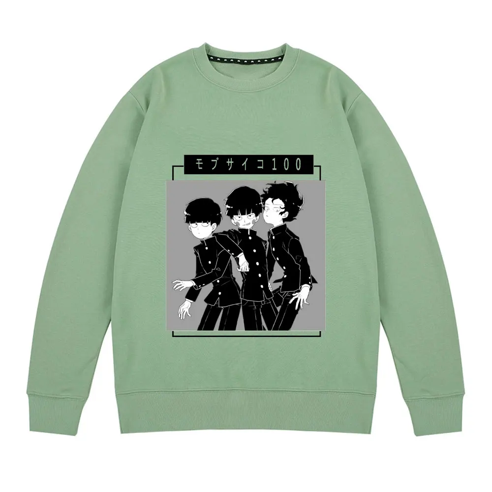 

Fashion Shigeo Pattern Sweatshirts Oversized Hip Hop Men Black Tops Man Hip Hop Streetwear Japan Anime Mob Psycho 100 Sweatshirt