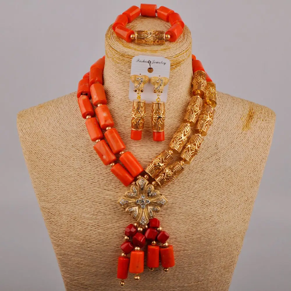 Набор свадебных украшений в африканском стиле из оранжевых оригинальных