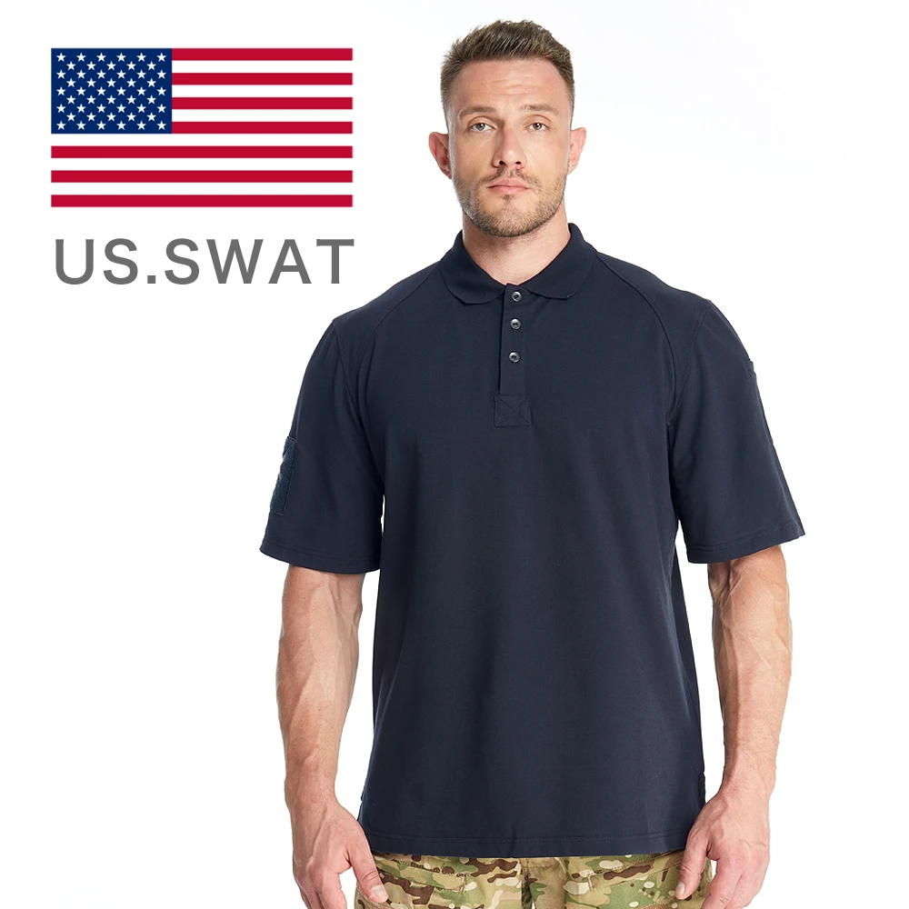 Рубашка поло мужская камуфляжная тактическая быстросохнущая хлопковая