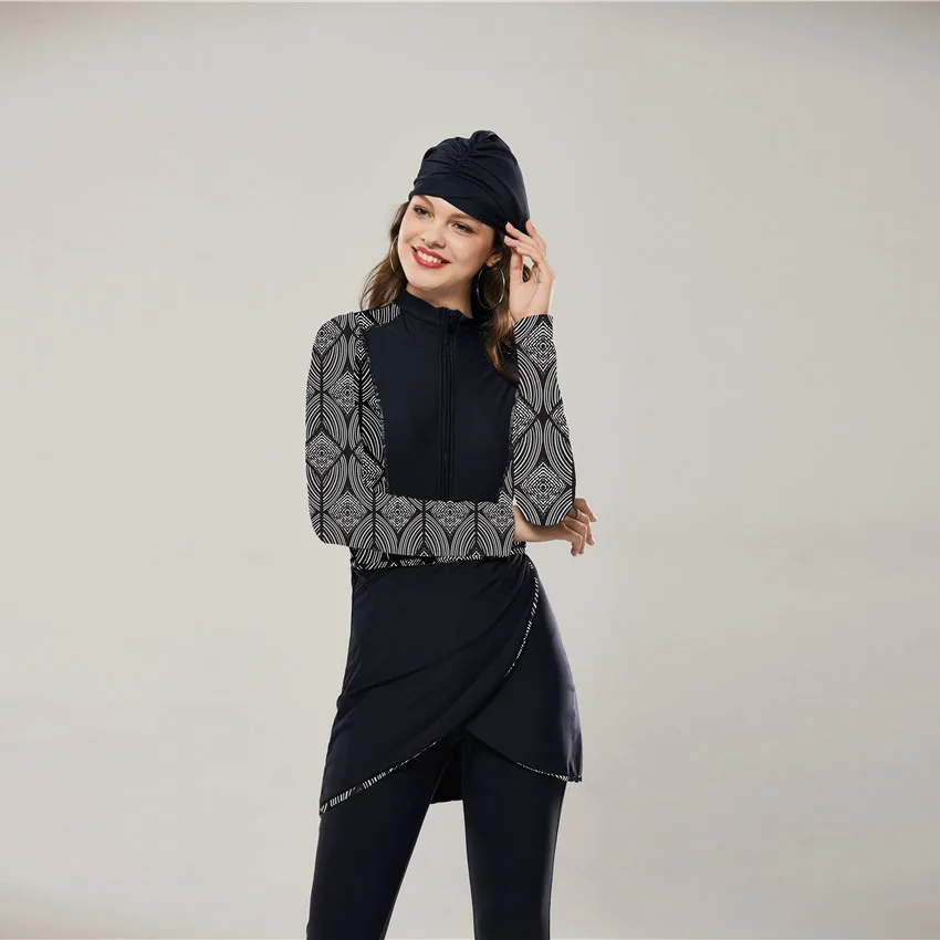 

YONGSEN Plus Size Muslim Swimwear Women Burkinis Islam Swimsuit Hijab Bikini Beachwear Modest Swimwear