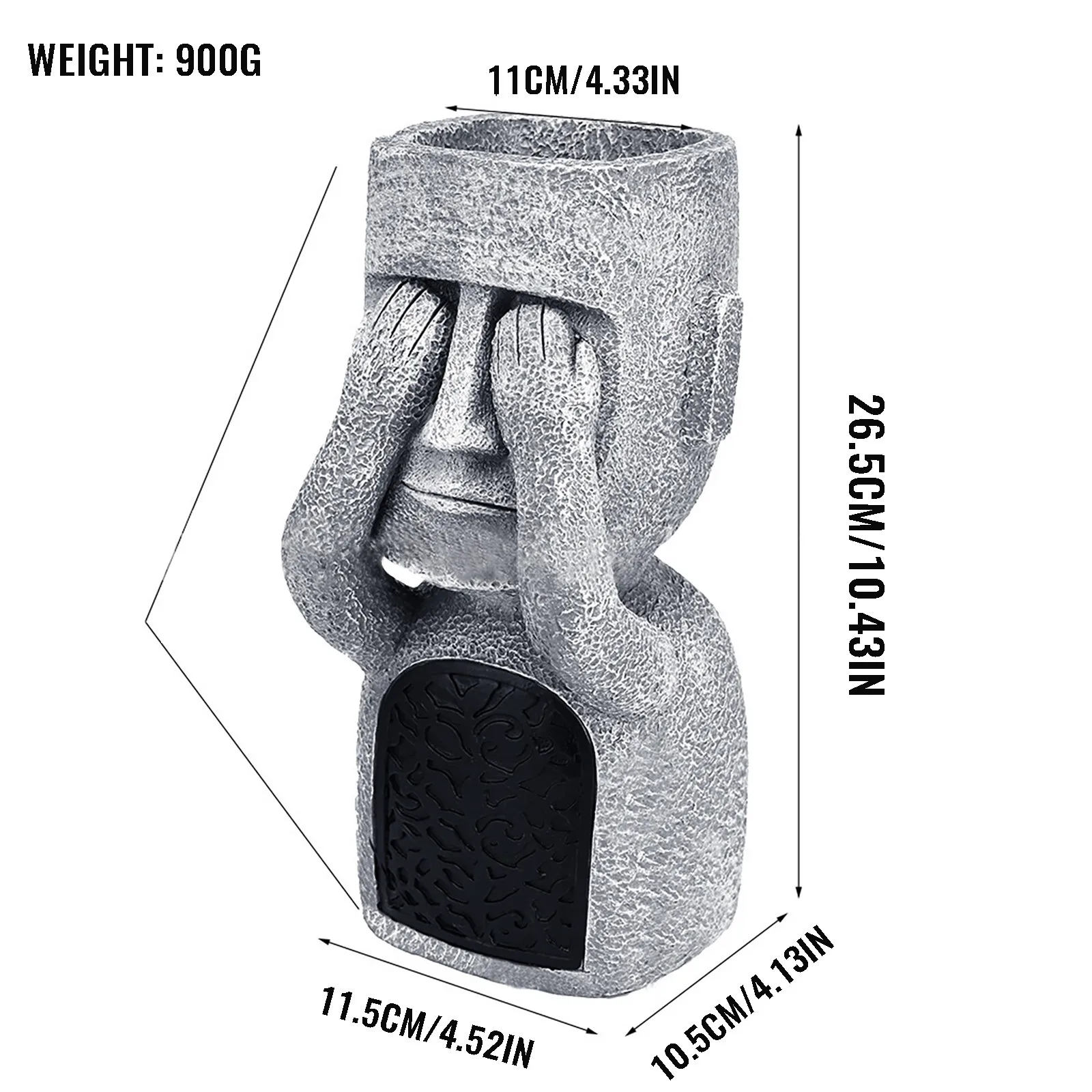 

Home Geometric Leisure Resin Statue Easter-Island Decoration Creative Garden Micro Landscape Decoration Handicraft Flower Pot