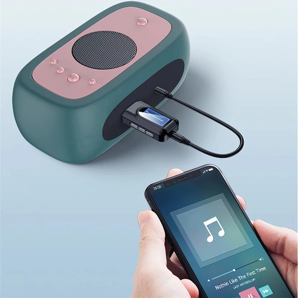 

T11 BT 5.0 Audio Receiver Transmitter with 3.5mm LCD Screen 3.5 AUX Stereo USB Plug Wireless Adapter for Car PC TV Headset